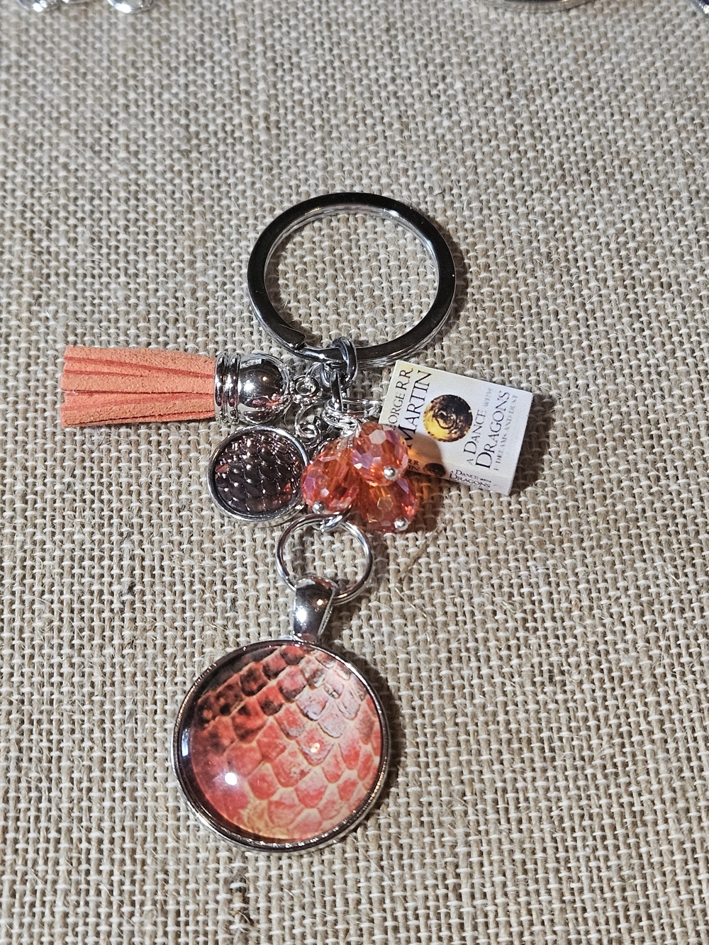 Game Of Thrones Inspired "Dance With Dragons" Tiny Book Keychain